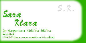 sara klara business card